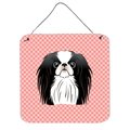 Micasa Checkerboard Pink Japanese Chin Aluminum Metal Wall Or Door Hanging Prints6 x 6 In. MI256016